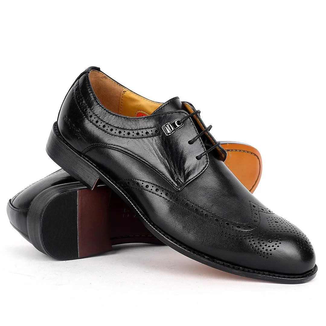 John Foster Spectator Wingtip Oxford Men's Shoes-Black