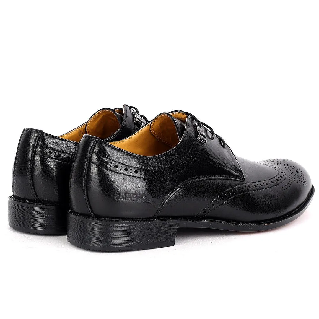 John Foster Spectator Wingtip Oxford Men's Shoes-Black