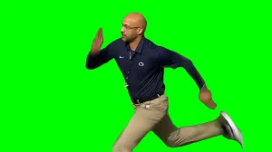 Keegan-Michael Key running on a football field (Green Screen)