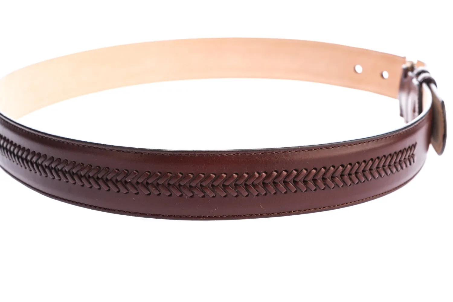 Leyva Woven Leather Belt in Brown