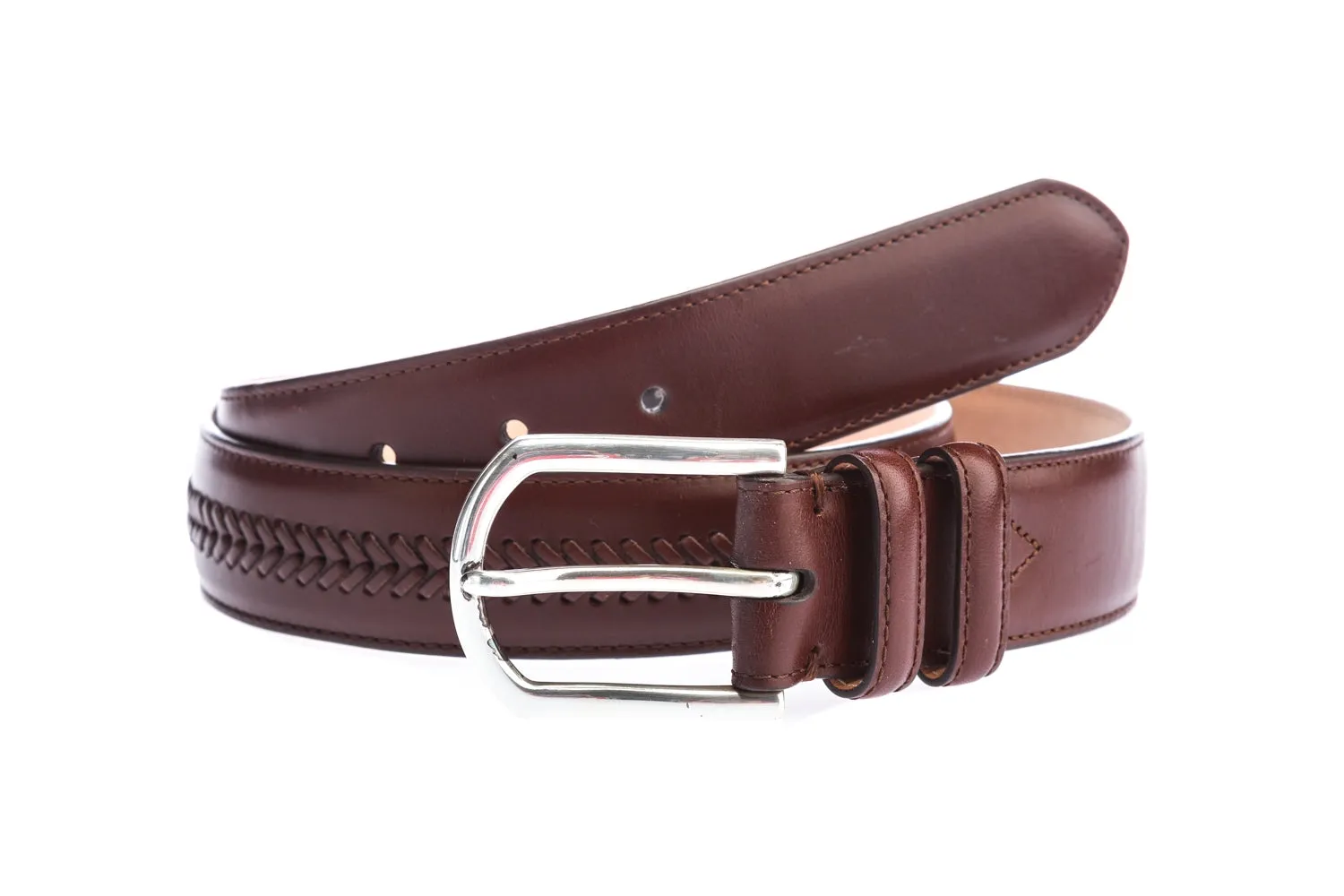 Leyva Woven Leather Belt in Brown