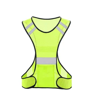 Lightweight Reflective Running Vest for Motorcycling, Cycling, Jogging, Adjustable Waist