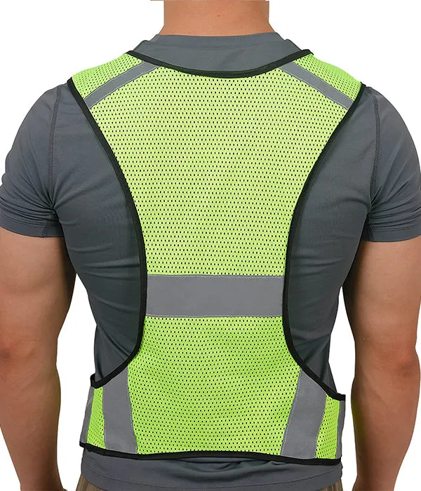 Lightweight Reflective Running Vest for Motorcycling, Cycling, Jogging, Adjustable Waist