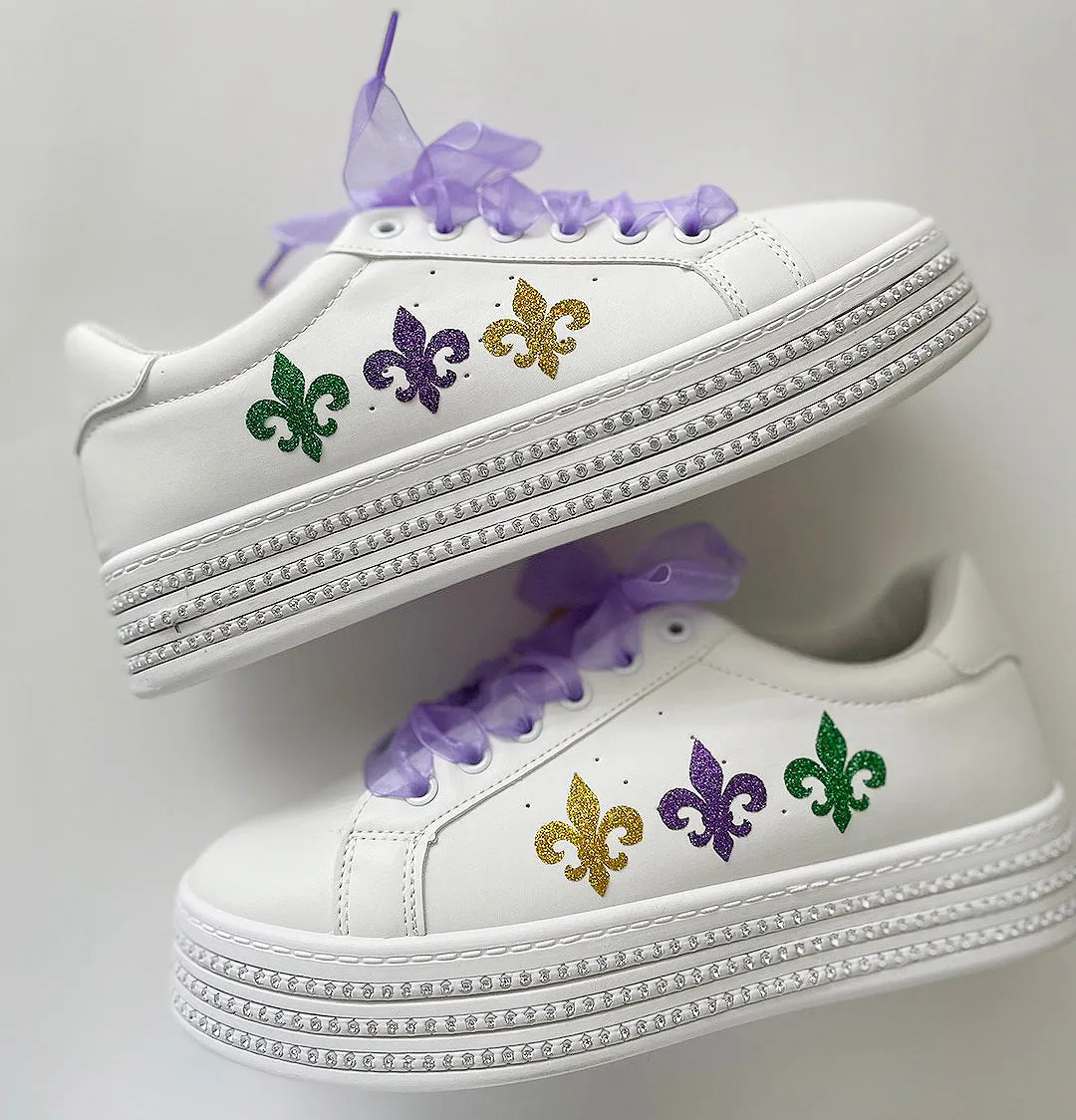 Mardi gras Rhinestone Platform Sneakers