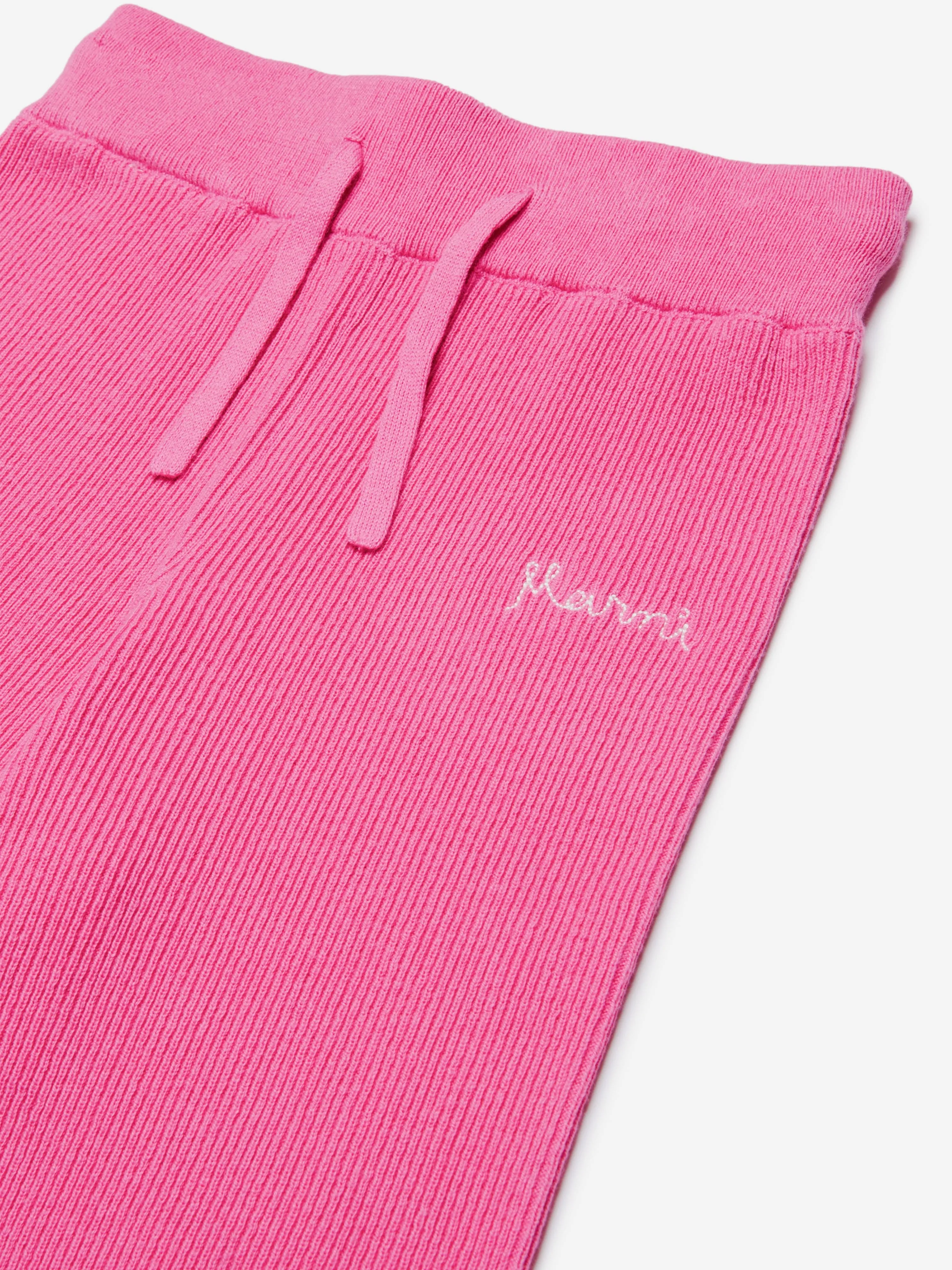 MARNI Girls Knitted Trousers in Pink