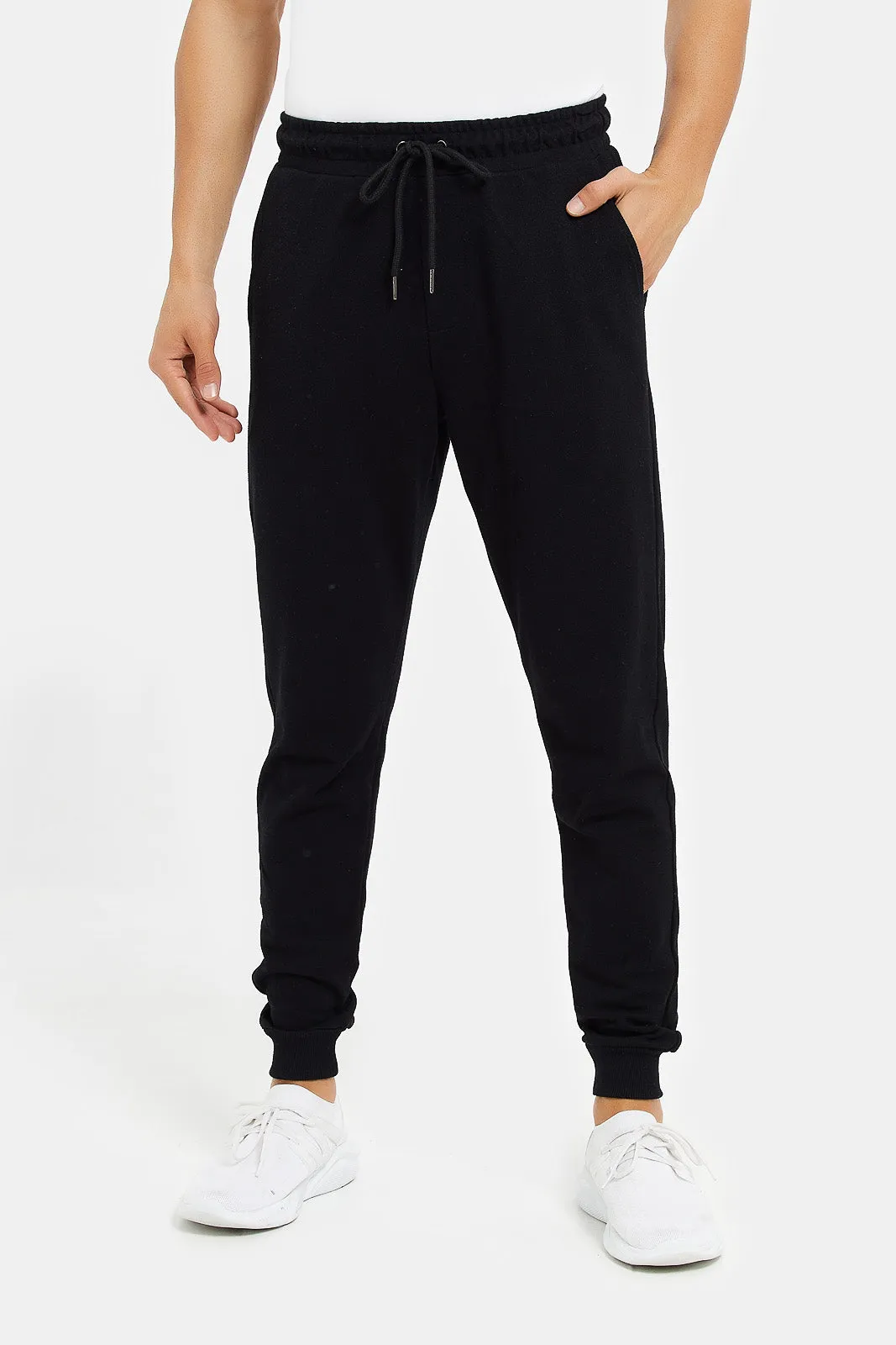 Men Black Pique Jogger