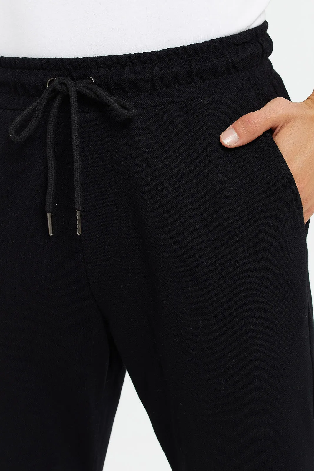 Men Black Pique Jogger