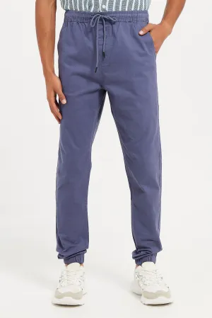 Men Blue Plain Jogger