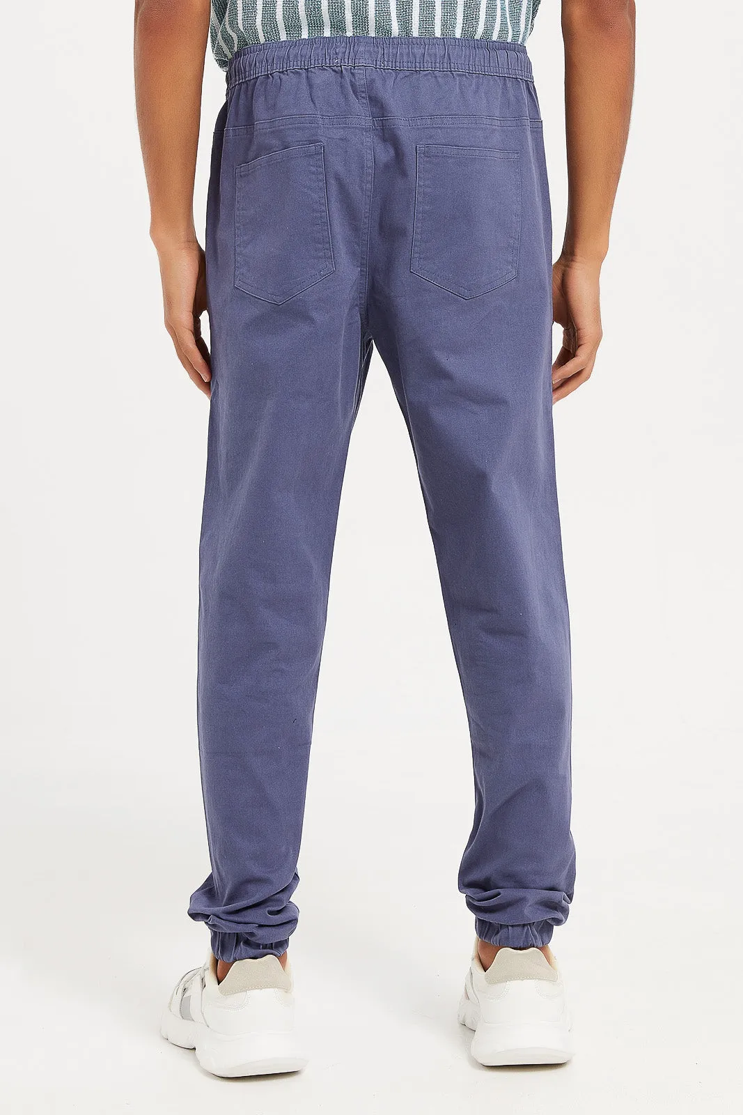 Men Blue Plain Jogger