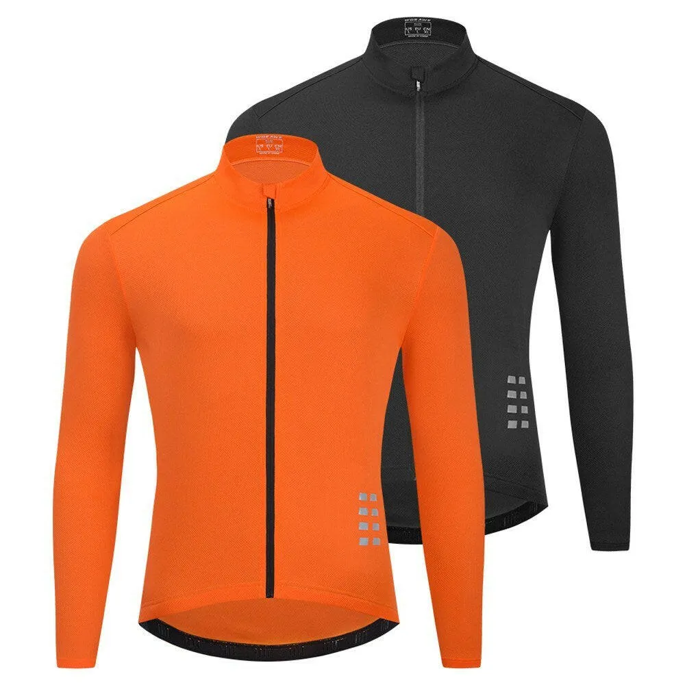 Men Long Sleeve Cycling Jersey Breathable MTB Bicycle Shirt Bike Riding Running Sports Jacket Clothing