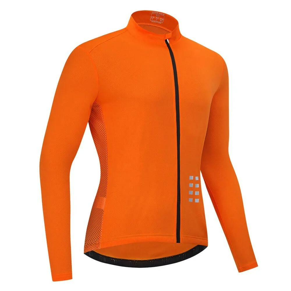 Men Long Sleeve Cycling Jersey Breathable MTB Bicycle Shirt Bike Riding Running Sports Jacket Clothing