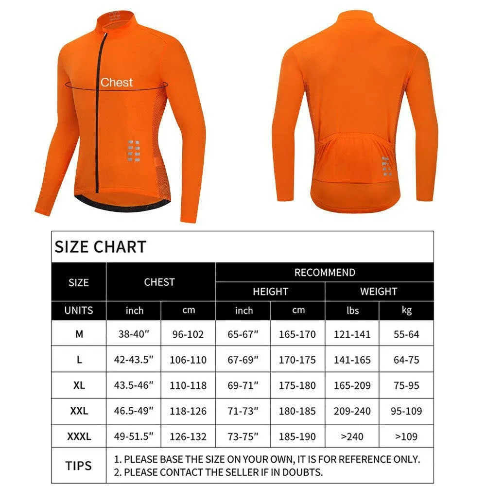 Men Long Sleeve Cycling Jersey Breathable MTB Bicycle Shirt Bike Riding Running Sports Jacket Clothing