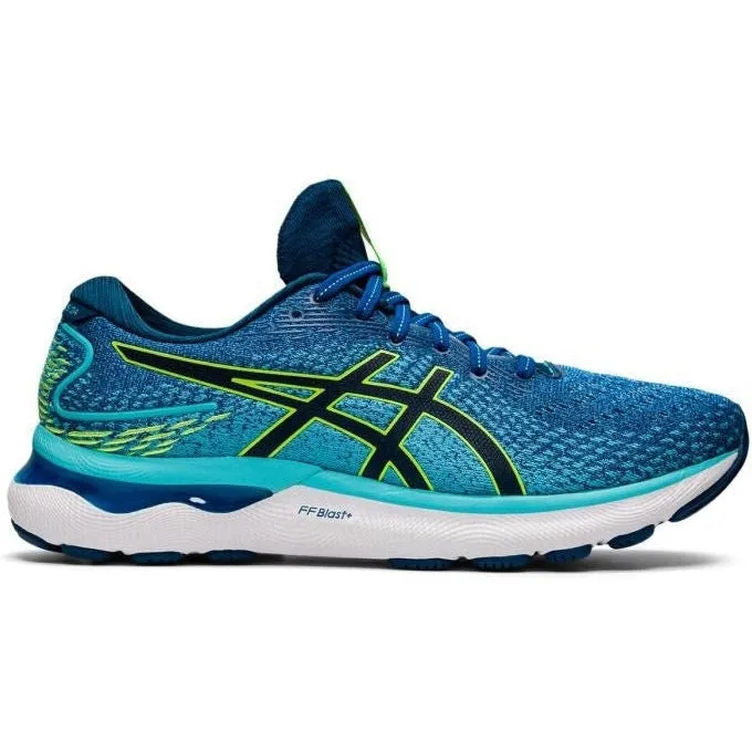 Men's Asics Gel-Nimbus 24, Lake Drive/Hazard Green, 10 2E Wide