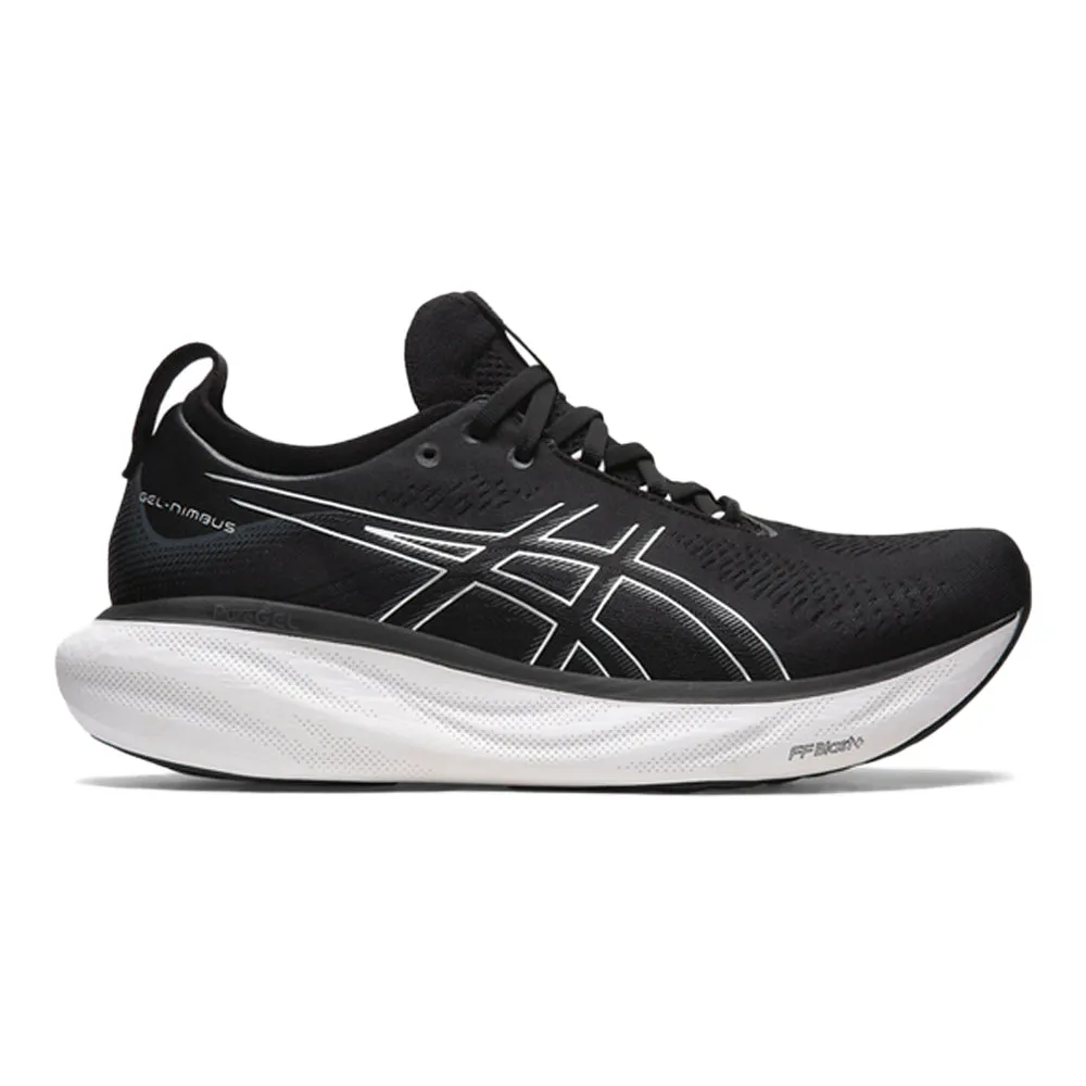 Men's Asics Gel-Nimbus 25, Black/Pure Silver, 14 2E Wide