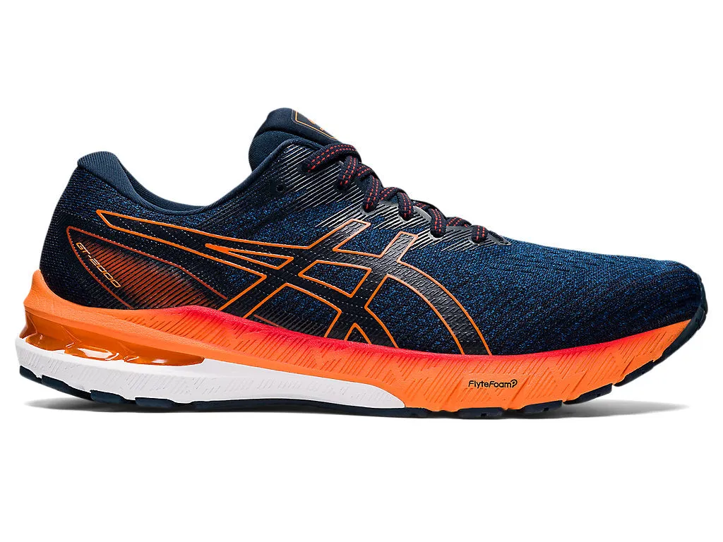 Men's Asics GT-2000 10, Mako Blue/Shocking Orange, 11 2E Wide