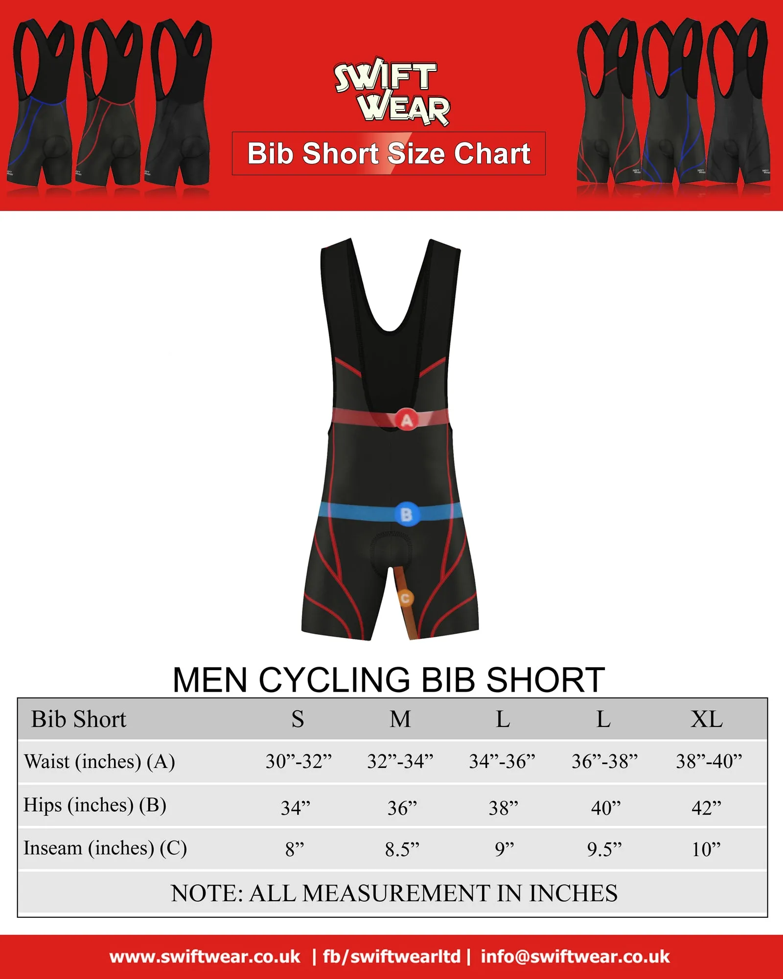 Men's Bib Cycling Padded Shorts