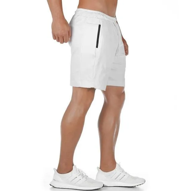 Mens Gym Fitness Multi-pocket for cell phone Sports Jogging Training Short Pants