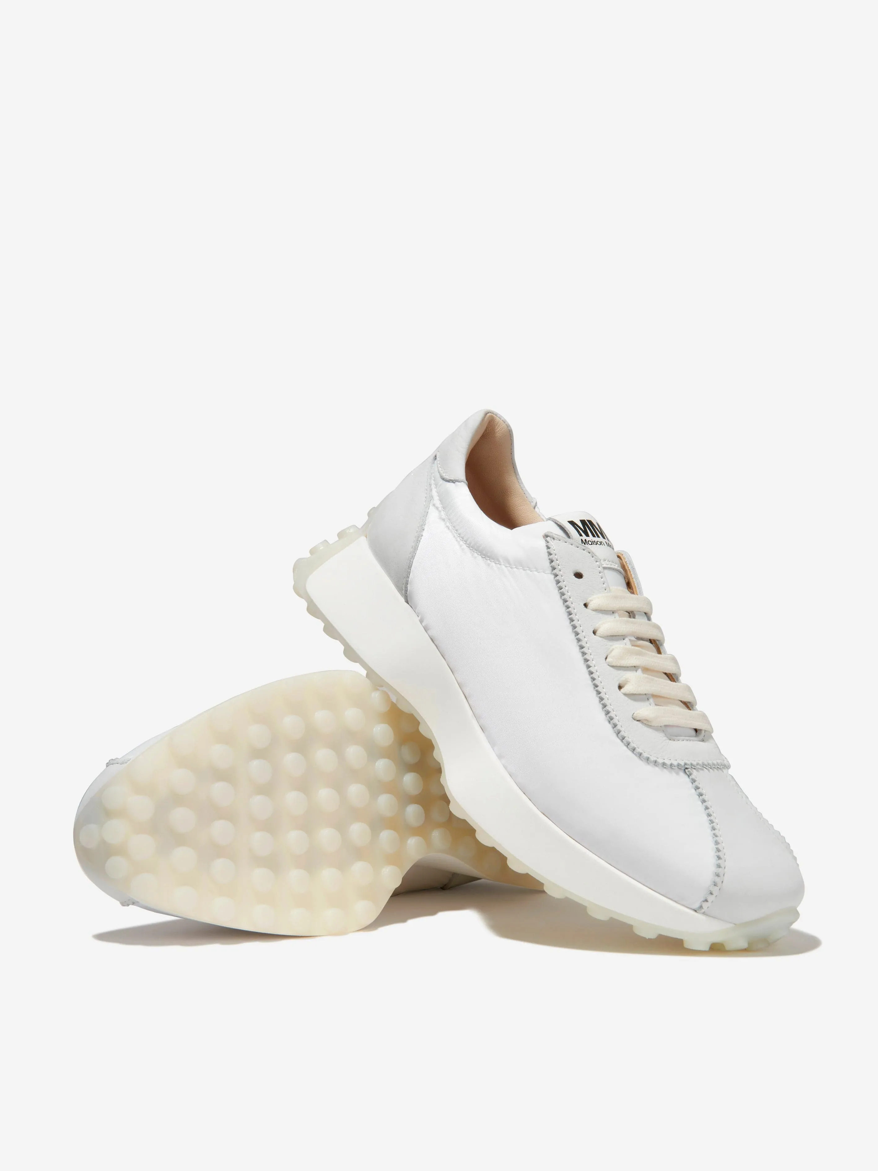 MM6 Maison Margiela Girls Leather Lace Up Trainers