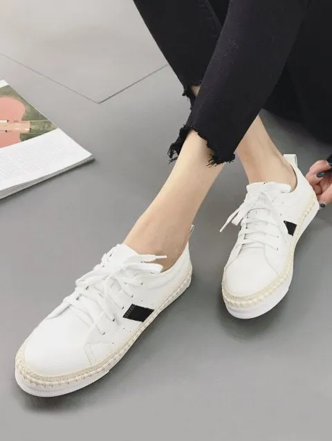 Modern Toe Sewing Platform Sneakers