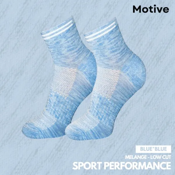 Motive Sock Sport Performance Melange Low Cut - Blue/Blue