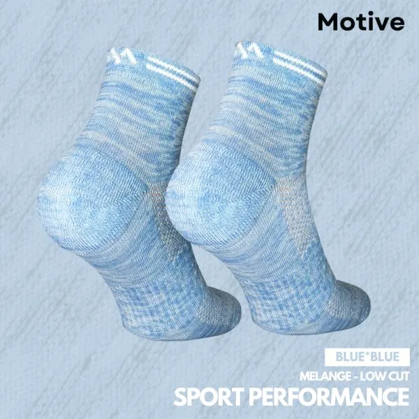 Motive Sock Sport Performance Melange Low Cut - Blue/Blue