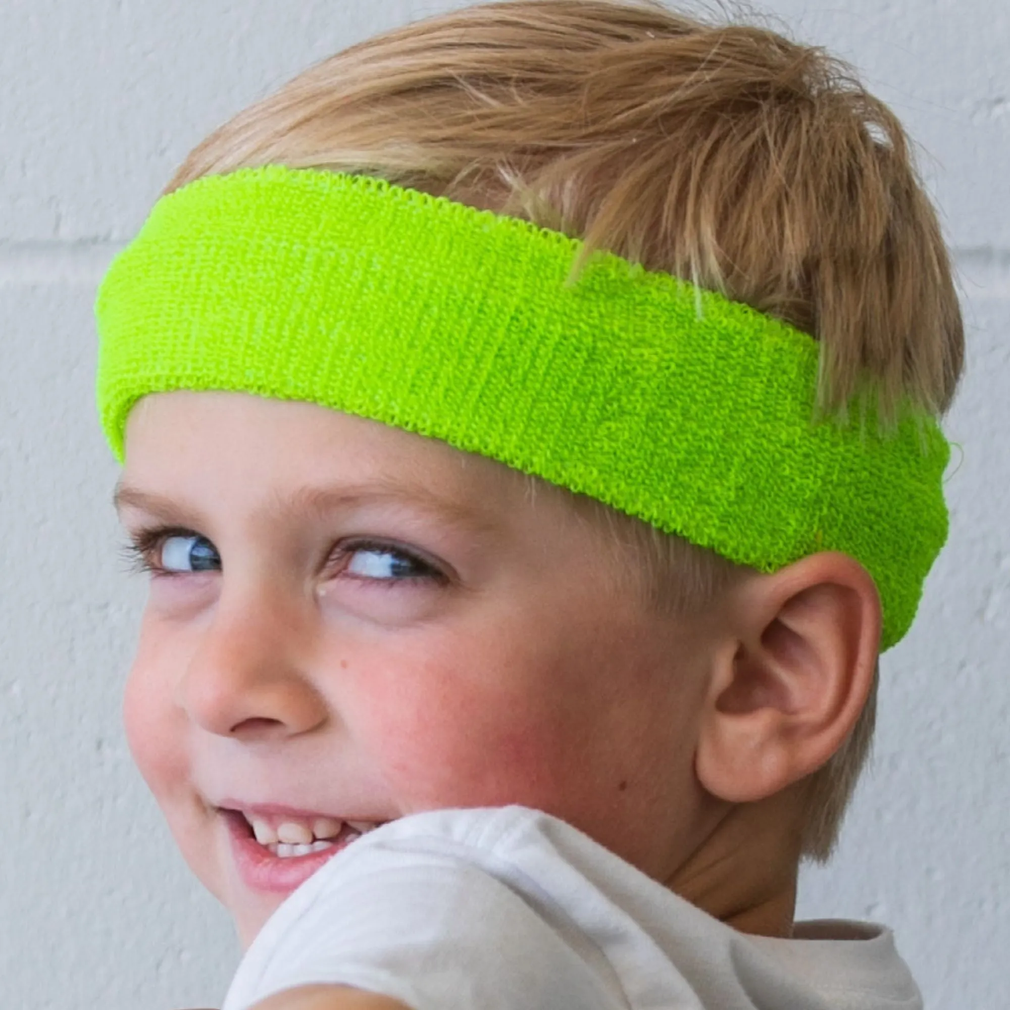 Neon Green Purple Gray Head Sweatbands - 3 Pack