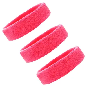 Neon Pink Head Sweatbands - 3 Pack