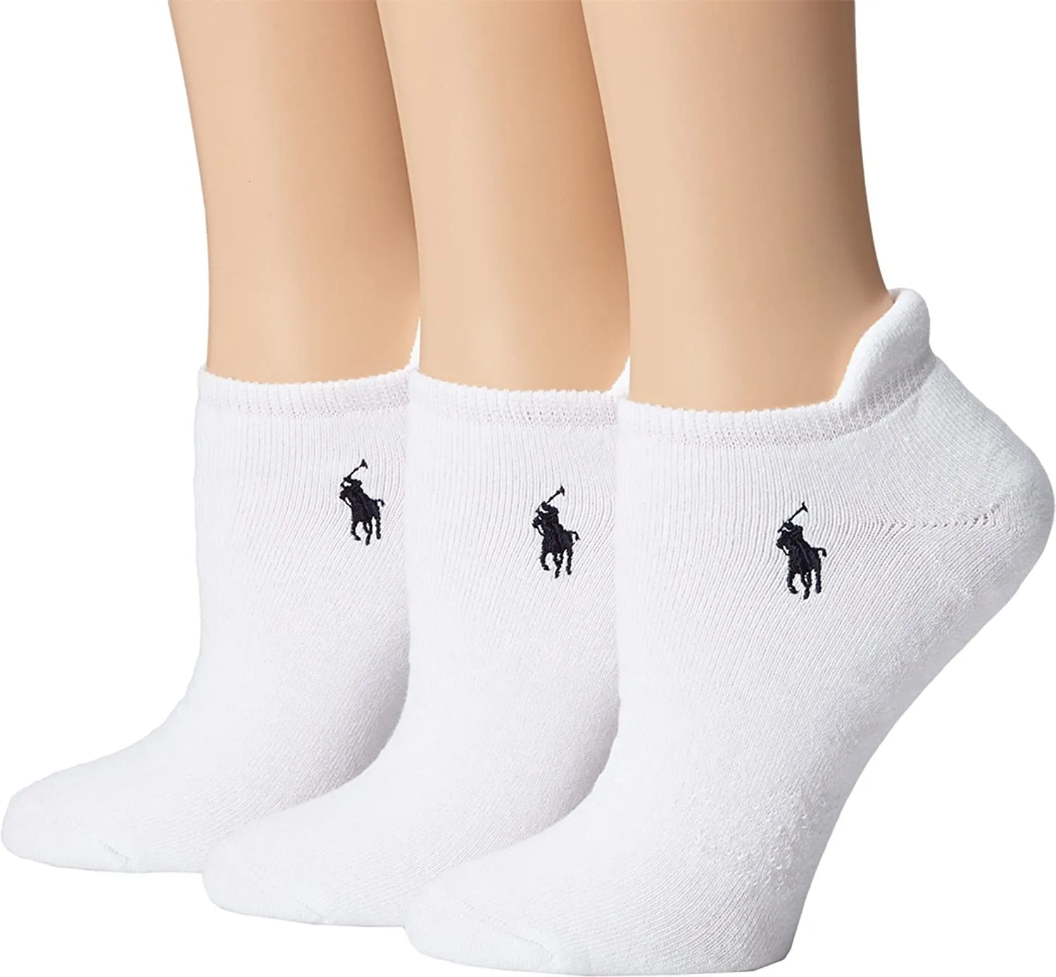 Polo Ralph Lauren Women's 3-Pack Cushioned Heel Low Cut Tab Socks