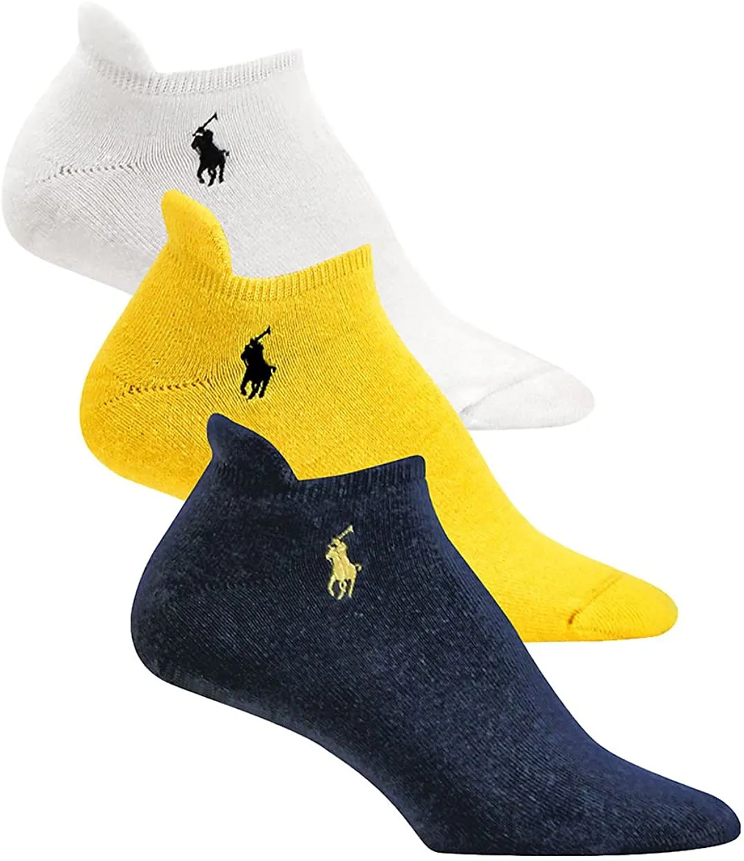 Polo Ralph Lauren Women's 3-Pack Cushioned Heel Low Cut Tab Socks