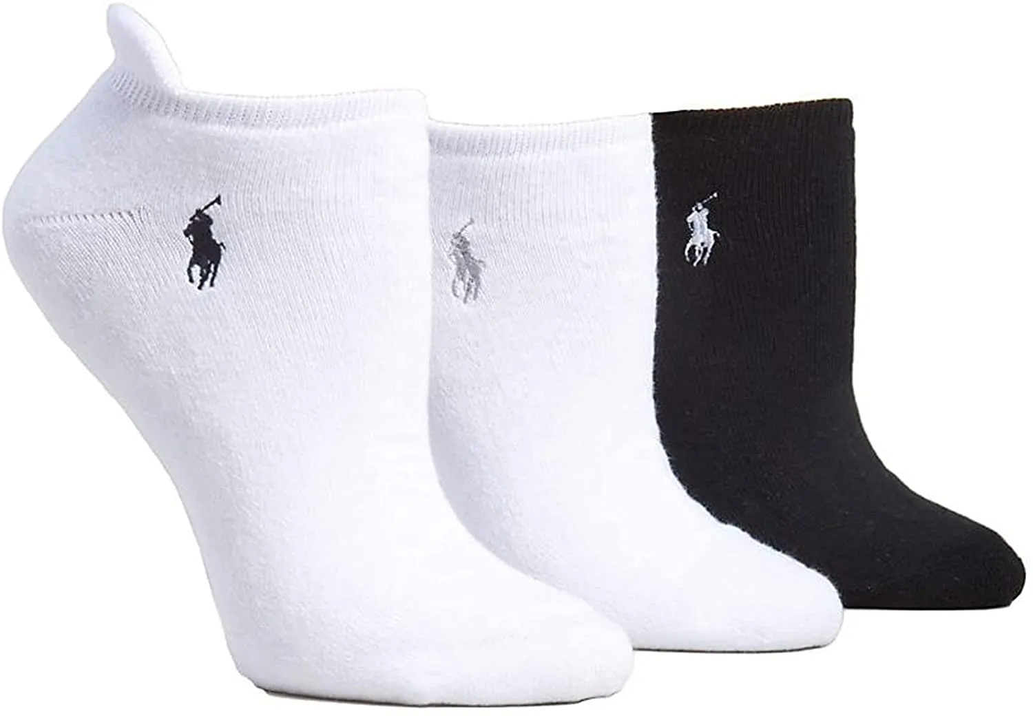 Polo Ralph Lauren Women's 3-Pack Cushioned Heel Low Cut Tab Socks