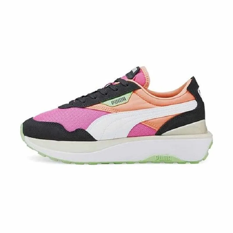 Puma Women's Cruise Rider Silk Road Shoes - Fizzy Melon / Ebony / Pink / Green