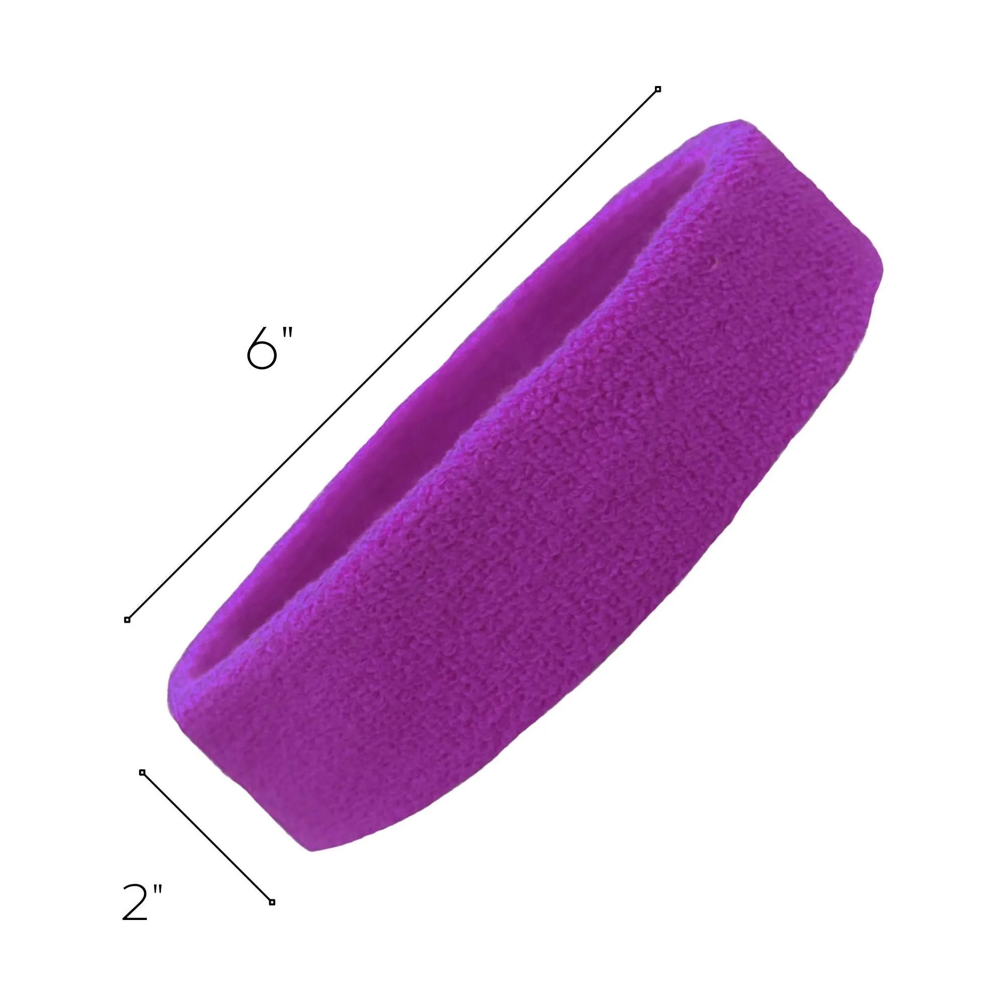 Purple Head Sweatbands - 12 Pack