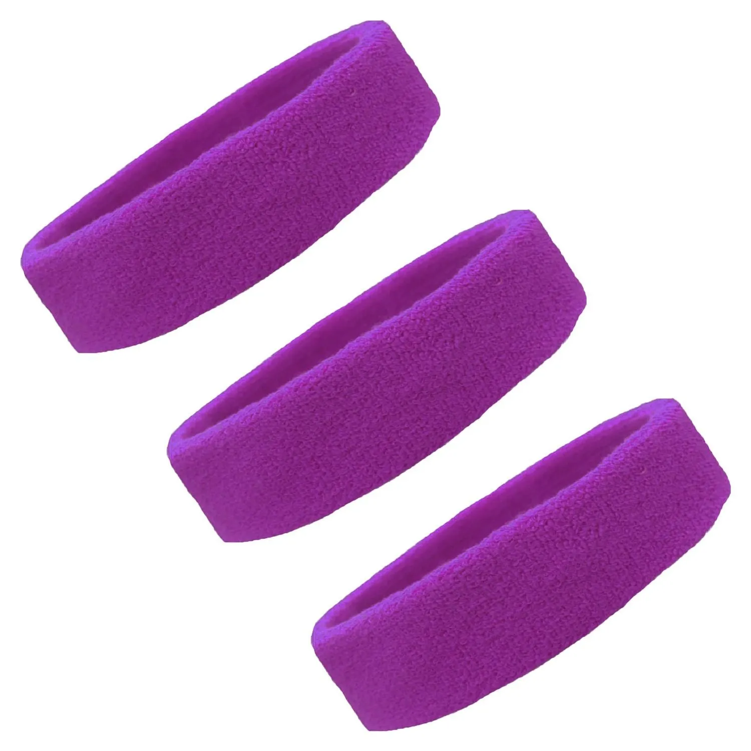 Purple Head Sweatbands - 3 Pack