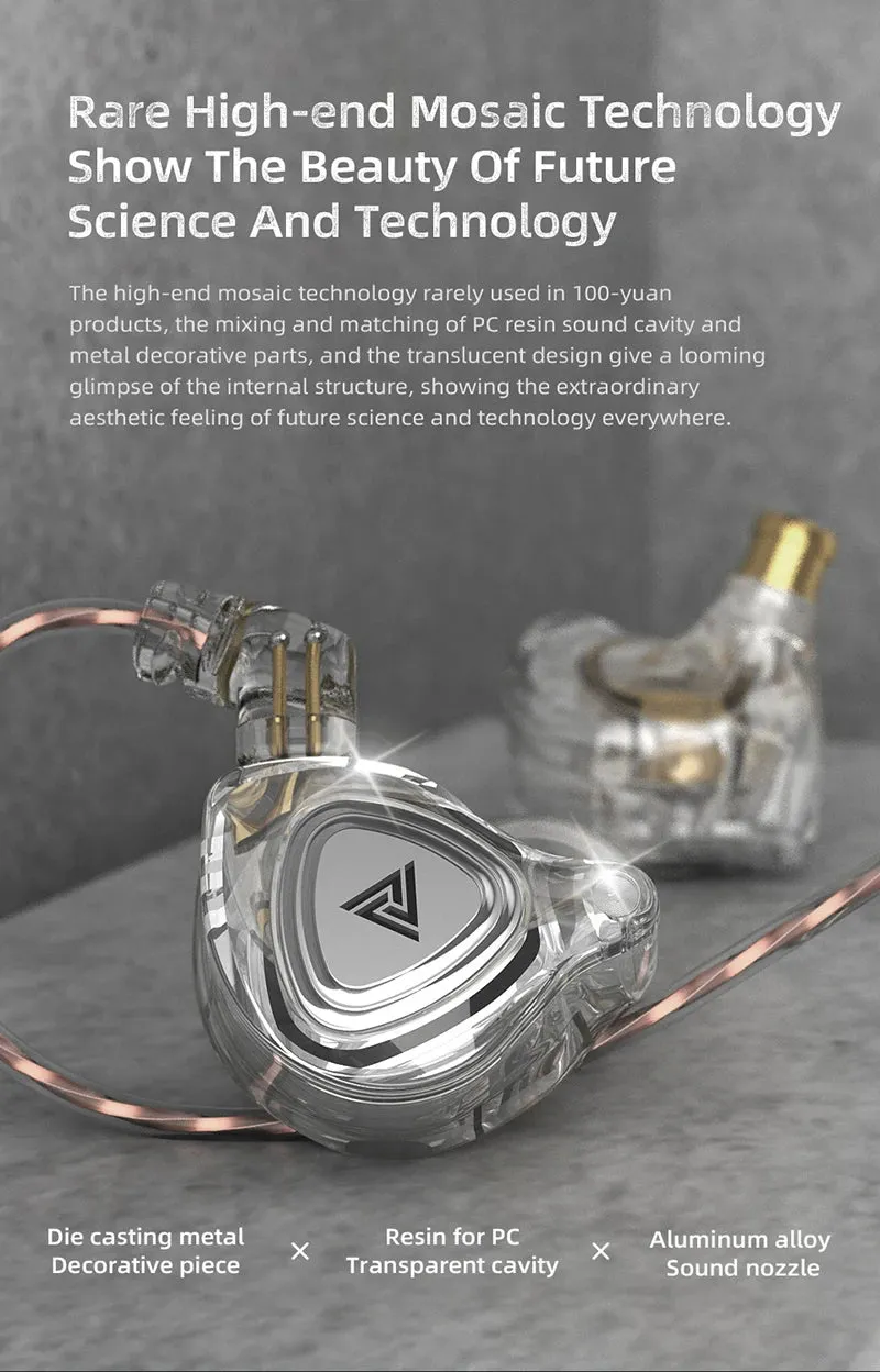 QKZ ZX3 No-Mic Dynamic Earphone In-Ear Monitor HiFi Heavy Bass Wired Headphones Gaming Sports Music Stereo Headsets