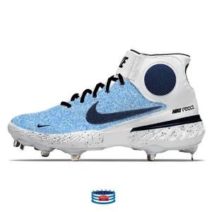 "Carolina Glitter" Nike Alpha Huarache Elite 3 Mid Cleats