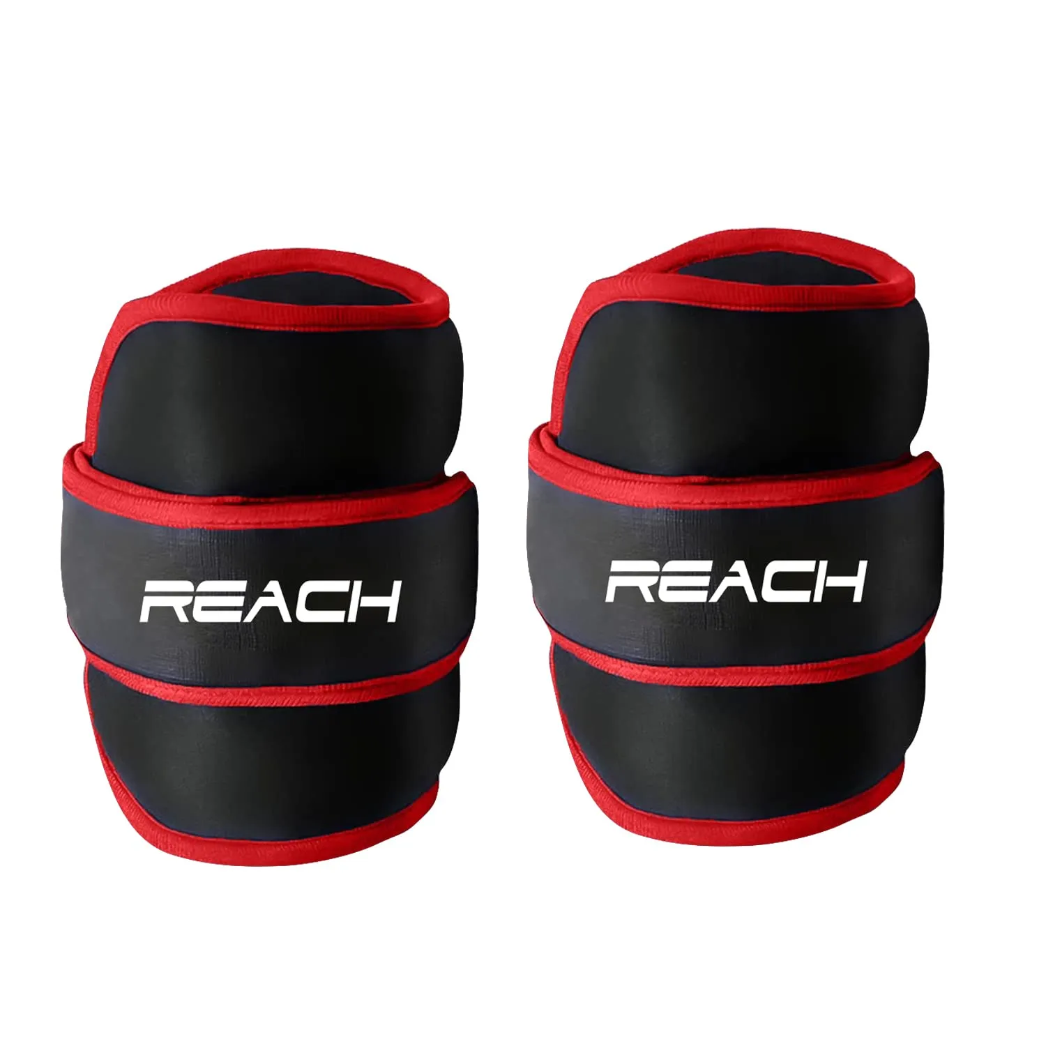 Reach Premium Ankle & Wrist Weight Bands 1 Kg X 2 Red | Weights For Arms & Legs | Adjustable Gym Weights For Fitness Walking Running Jogging Exercise | Men & Women | 12 Months Warranty