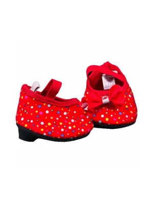 Red Multi-Colour Dot High Heels