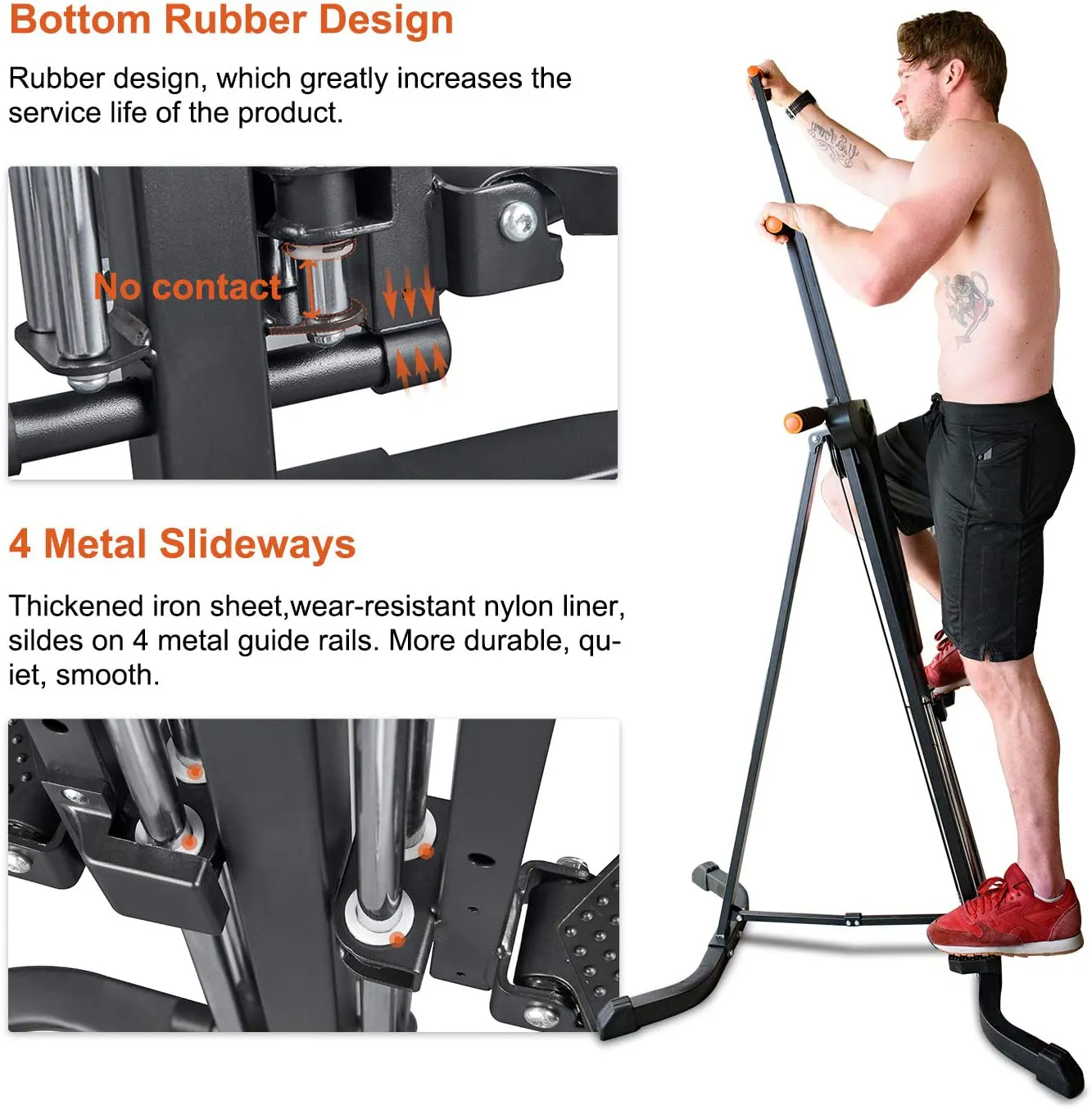 RELIFE REBUILD YOUR LIFE Vertical Climber for Home Gym Folding Exercise Cardio Workout Machine Stair Stepper Newer Version