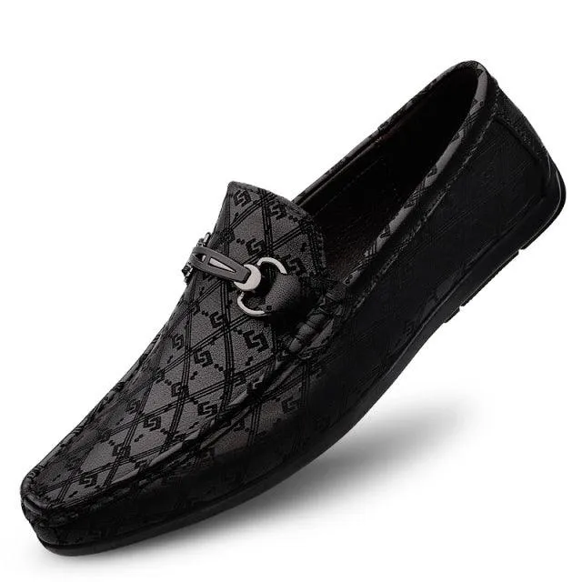 Shoes Men  Classic Genuine Leather Loafers Mens Slip-On