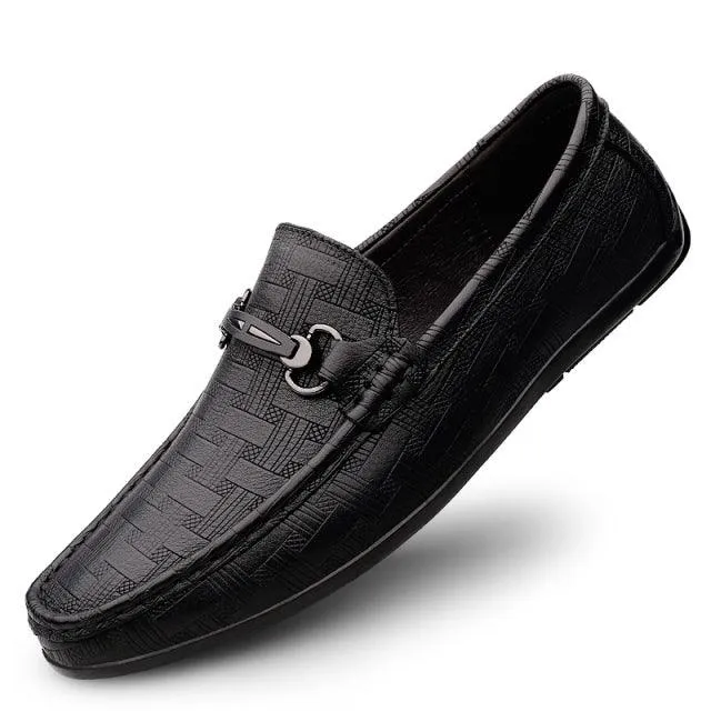 Shoes Men  Classic Genuine Leather Loafers Mens Slip-On