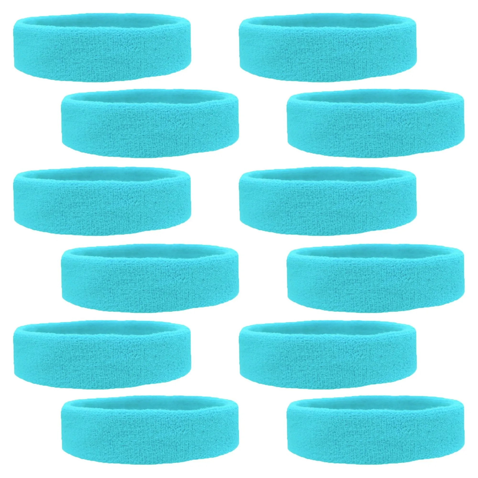 Teal Head Sweatbands - 12 Pack