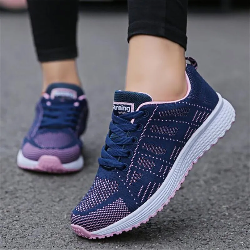 Toleet Female Tennis Sneakers Women Shoes  Breathable Mesh Casual Sport Shoes Woman Lace-Up Women Running White Shoes Running Shoes Men