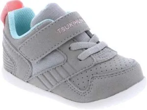 Tsukihoshi Baby Racer Gray/ Pink Toddler Shoes (Machine Washable)