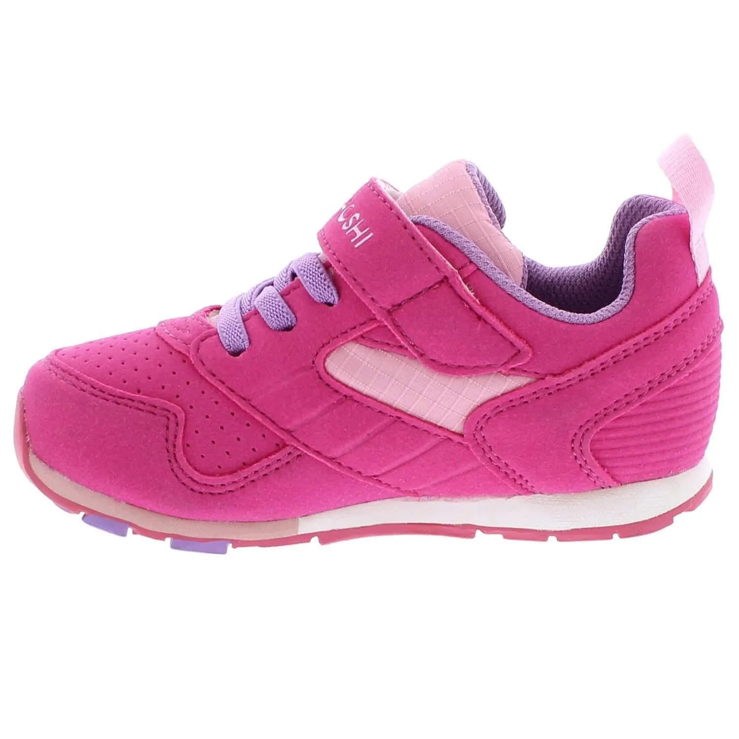 Tsukihoshi Racer Fuchsia Pink Girls Running Shoes (Machine Washable)