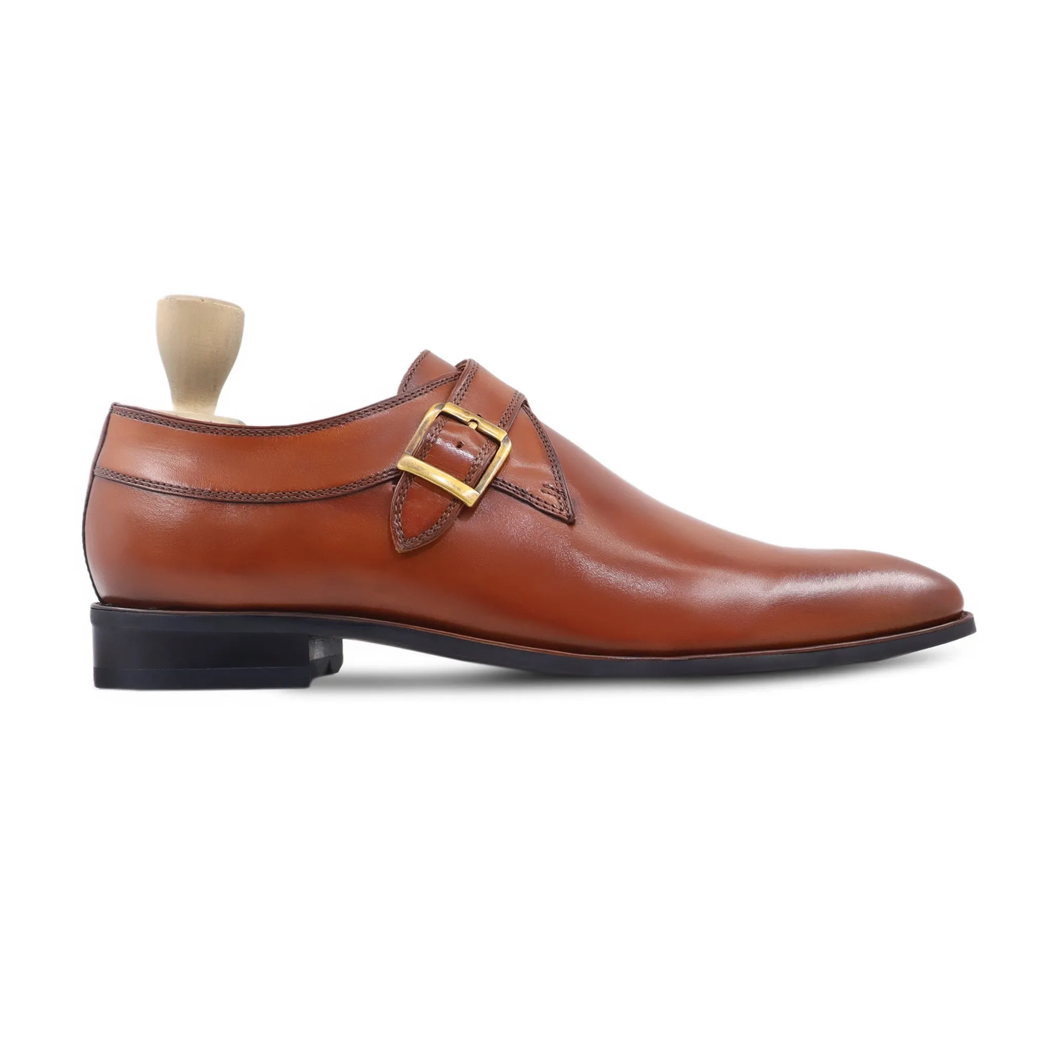 Turner - Men's Orange Tan Calf Leather Single Monkstrap