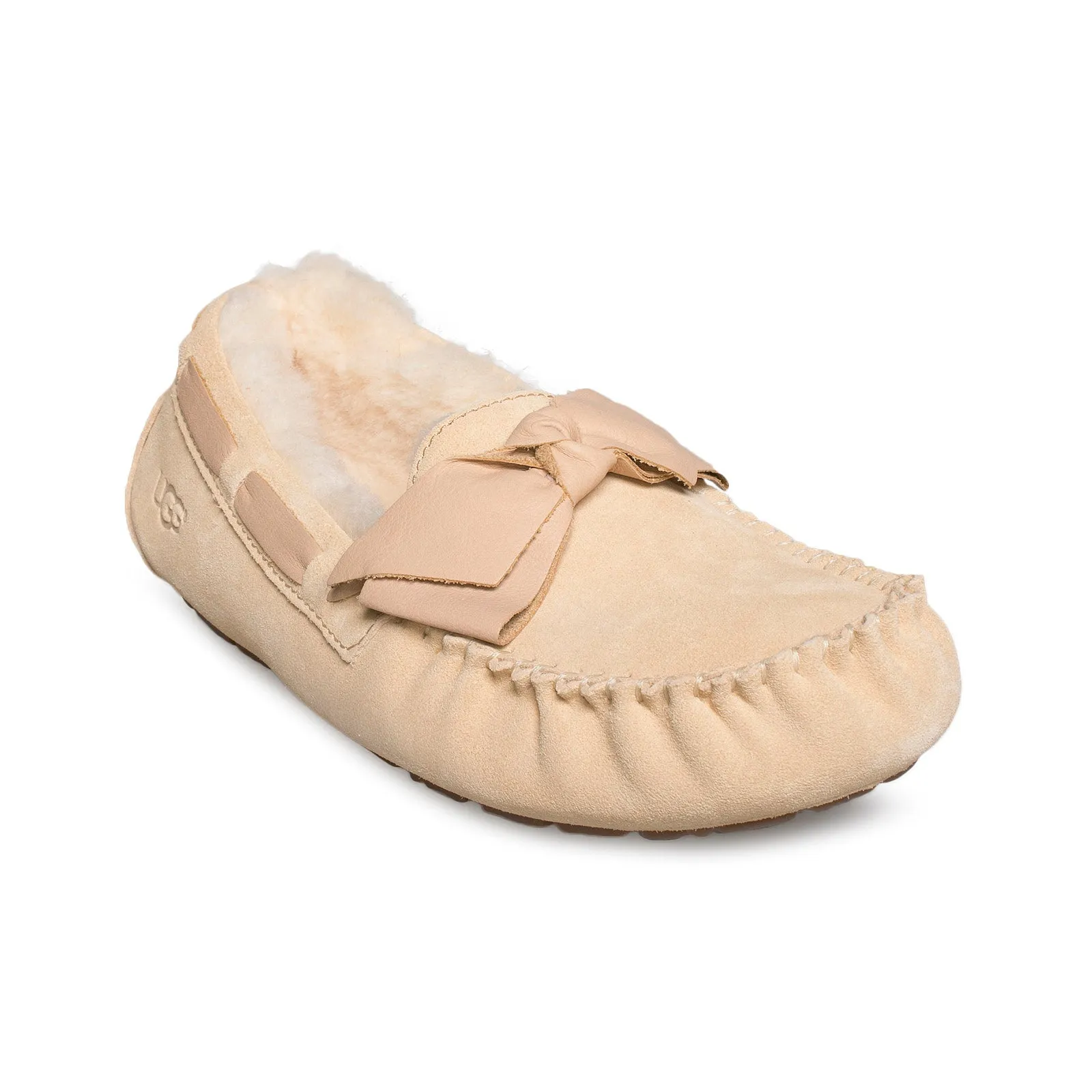 UGG Dakota Leather Bow Soft Ochre Slippers - Women's