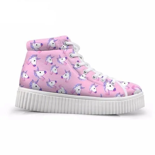 Unicorn Wedge High Tops (Many Colors)