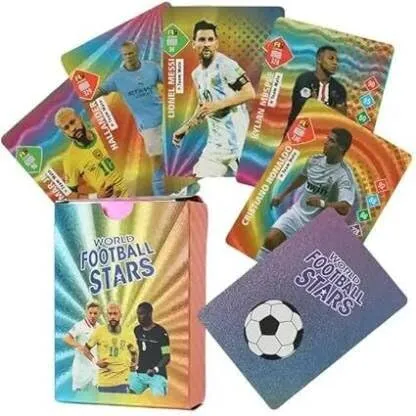 Wagela Premium Metal Football Cards 2023-24 Edition 55 Pcs Legend Cards World Cup Cards (Multicolor)