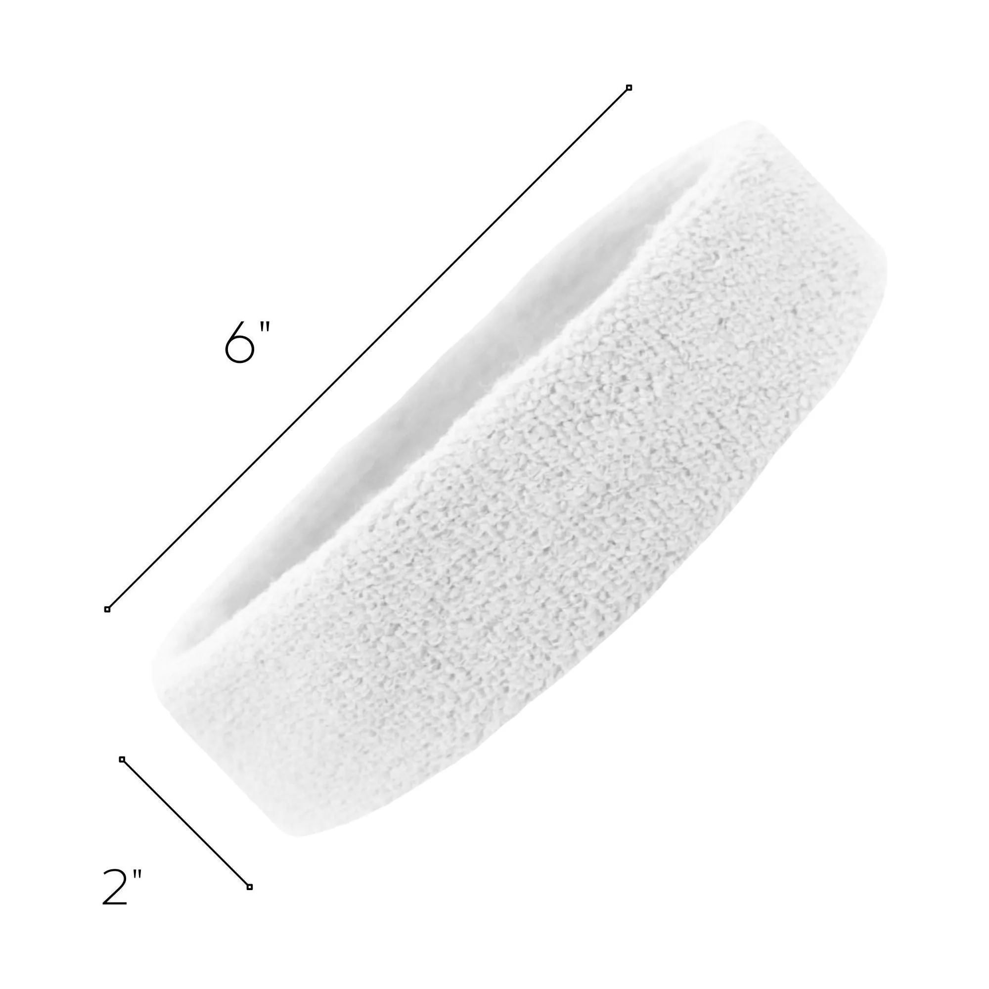 White Head Sweatbands - 12 Pack