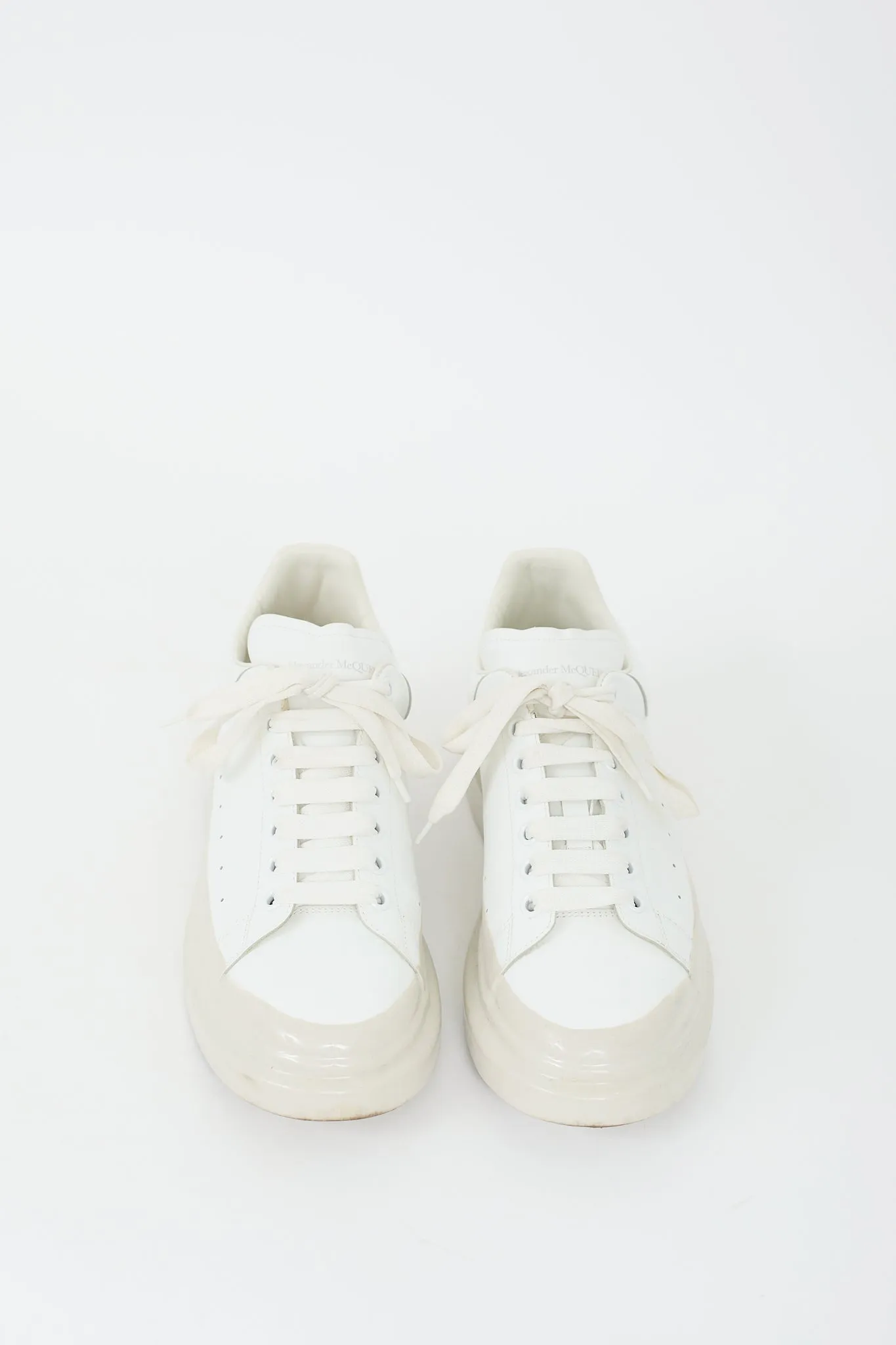 White Leather & Rubber Oversized Sneaker